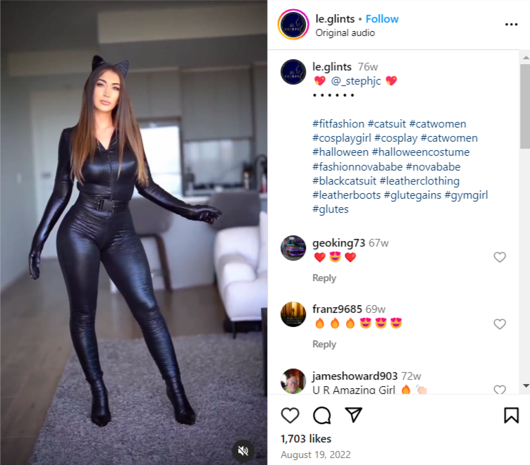 Leathery Catgirl Posted on Le.glint's Instagram